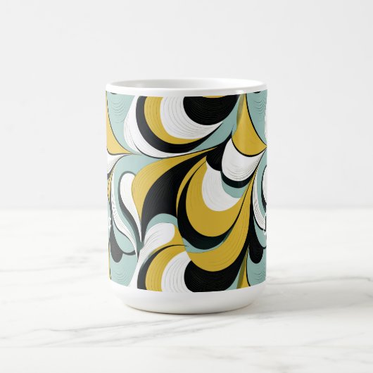 60er 70er Vibe Retro Wirbel Abstrakt Pat#3 ID1069 Kaffeetasse (Mittel)
