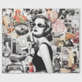 60er Abstrakt Collage Geschenkpapier (Flach)