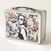 60er Abstrakt Collage Metall Brotdose (Rückseite)