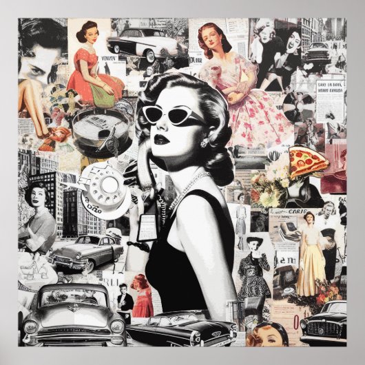 60er Abstrakt Collage Poster (Vorne)