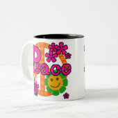 60er Art-Frieden Zweifarbige Tasse (Vorderseite Links)