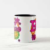 60er Art-Frieden Zweifarbige Tasse (Mittel)