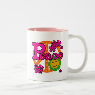 60er Art-FriedensT - Shirts und -geschenke Zweifarbige Tasse