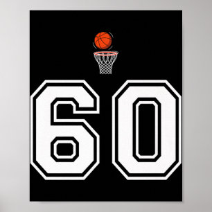 60er Basketball-Stil Vintage Weiß Premium Poster