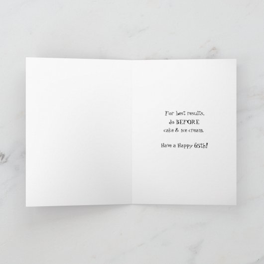 60er Bell Botoms Funny 65th Birthday Gruß Karte (Innenseite)