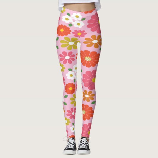 60er Blume Power Leggings (Vorderseite)