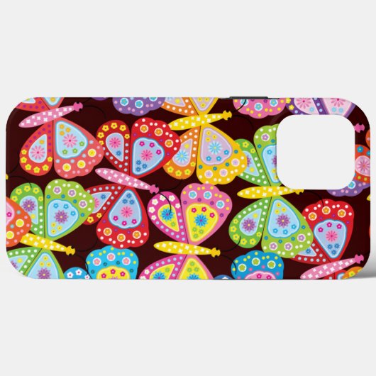 60er Butterfly iPhone | Butterfly iPhone Case-Mate Hülle (Rückseite (Horizontal))