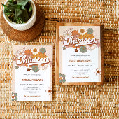 60er Groovy Retro 13. Geburtstag Einladung