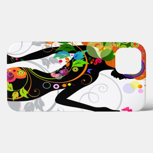 60er Hippie Flower Girl Silhouette Case-Mate iPhone Hülle (Rückseite (Horizontal))