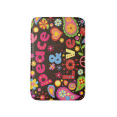 60er Hippie Hippy Peace and Liebe Bath mat Badematte (Vorderseite Vertikal)
