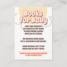 60er Hippie Party Babydusche - Bücher für Kinder Begleitkarte