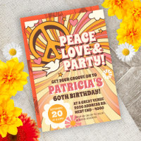 60er Hippie Party Einladung