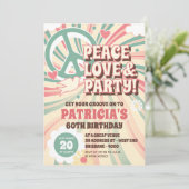 60er Hippie Party Einladung (Stehend Vorderseite)