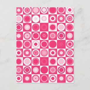 60er Jahre Fab Pink Postkarte