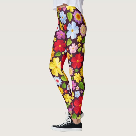 60er Jahre Groovy Blume Power Gemustert | LEGGINGS (Links)