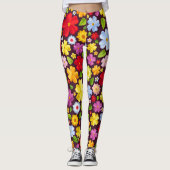 60er Jahre Groovy Blume Power Gemustert | LEGGINGS (Vorderseite)