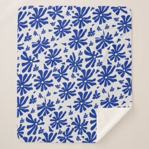 60er Jahre Groovy Floral im Mid-Century Stil Sherpadecke