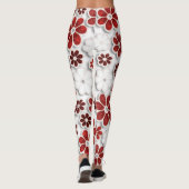 60er Jahre Groovy Red Floral Gemustert | LEGGINGS (Rückseite)