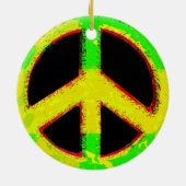 60er Jahre Hippy Peace Sign Retro Art Keramik Ornament (Hinten)