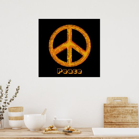 60er Jahre Peace Sign Retro Art Poster (Küche)