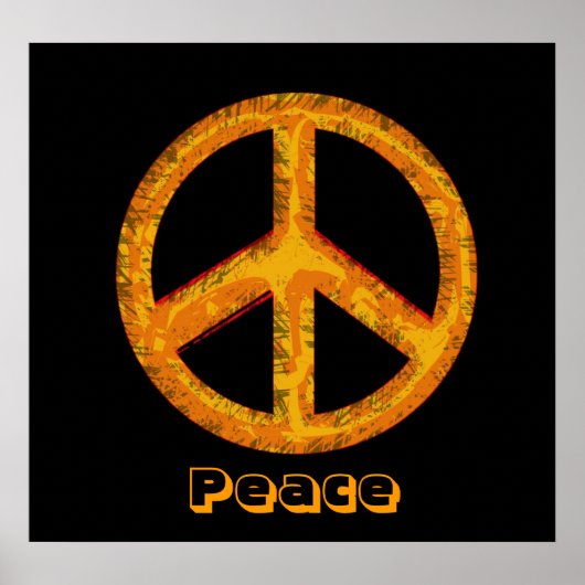 60er Jahre Peace Sign Retro Art Poster (Vorne)