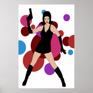 60er Jahre Spionage Mädchen Poster