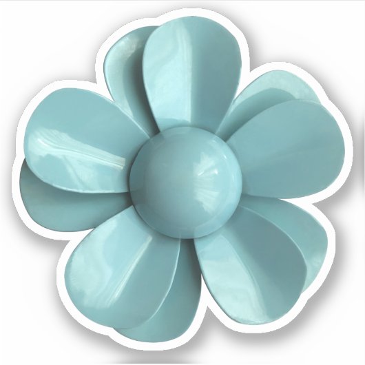 60er MOD Blue Daisy Blume Spring Wedding Sticker (Vorderseite)