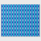 60er Mod Blue Waves Geschenkpapier (Flach)