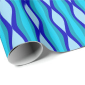 60er Mod Blue Waves Geschenkpapier (Rolleneckpunkt)