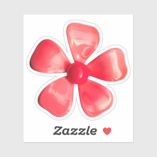 60er MOD Peach Daisy Blume Frühjahrsaufkleber Aufkleber (Blatt)