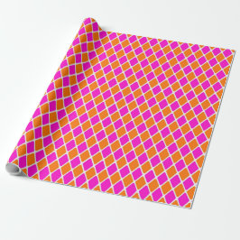 60er Mod Pink und Orange Diamond Geschenkpapier