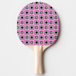 60er Mod Pink und Schwarz Muster Tischtennis Schläger