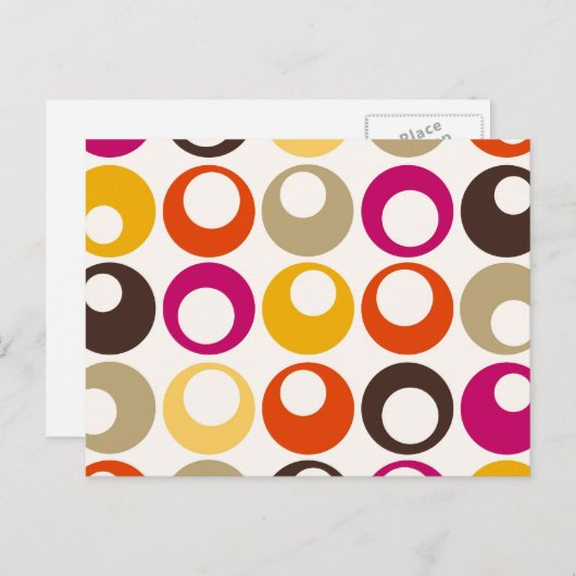 60er MOD Retro Muster Postkarte (Vorne/Hinten)