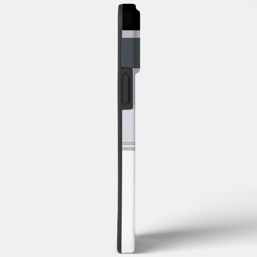 60er-Monochromatisches Stripmuster-Monogramm Case-Mate iPhone Hülle (Rückseite / Rechts)