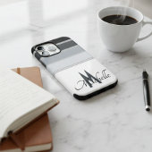 60er-Monochromatisches Stripmuster-Monogramm Case-Mate iPhone Hülle