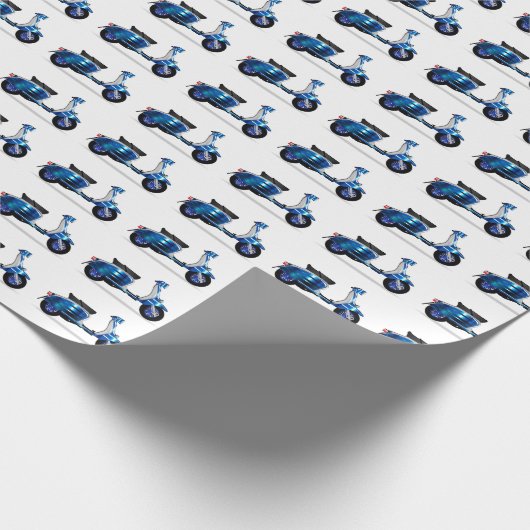 60er Motor Scooter Geschenkpapier (Ecke)