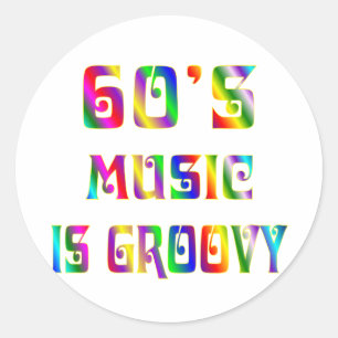 60er Music Runder Aufkleber