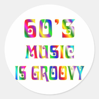 60er Music Runder Aufkleber