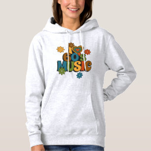 60er-Musik in Retro-Ästhetik-Farben für Musikfans Hoodie