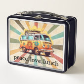 60er Peace Hippie Hippy Metal Lunch Box (Vorderseite)