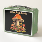 60er Peace Liebe Mushroom Hippy Metall Brotdose (Vorderseite)