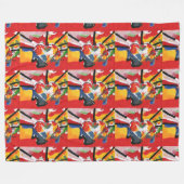 60er Peter Max. Farbiges Wasserfarbenmuster Fleecedecke (Vorderseite (Horizontal))