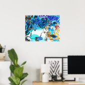 60er Peter Max im Stil farbenfrohe Aquarellbilder Poster (Heimbüro)