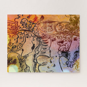 60er Peter Max im Stil farbenfrohe Aquarellbilder Puzzle