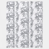 60er Peter Max - Schwarz-Weiß-Abbildung Profil Fleecedecke (Vorderseite)