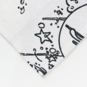 60er Peter Max - Schwarz-Weiß-Abbildung Profil Fleecedecke (Ecke)