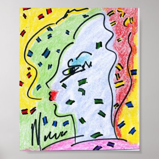 60er Peter Max Stylesprofil mit Confitti Posters Poster (Vorne)