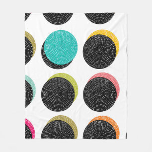 60er Polka Dots: Dekorativer Vintager Cheer. Fleecedecke