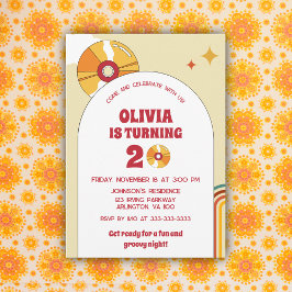 60er Retro 20. 30. Erwachsene Groovy Geburtstagspa Einladung
