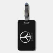 60er Retro Friedenszeichen Gepäckanhänger (Rückseite vertikal)